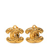 Chanel CC Quilted Gold Plated Clip On Earrings Secondhand