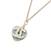 Chanel Gold Plated Rhinestone CC Logo and Heart Pendant Necklace Secondhand