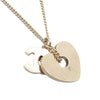 Chanel Gold Plated Rhinestone CC Logo and Heart Pendant Necklace Secondhand