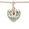 Chanel Gold Plated Rhinestone CC Logo and Heart Pendant Necklace Secondhand