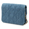Chanel Mini Quilted Denim Pearl Crush Clutch with Chain Secondhand