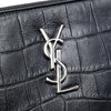 Saint Laurent Croc Embossed Calfskin Monogram Fringe Clutch Secondhand