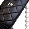 Chanel Quilted Lambskin Maxi Pearls Clutch With Chain Secondhand