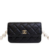 Secondhand Chanel Quilted Lambskin Maxi Pearls Clutch With Chain