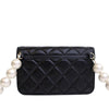 Chanel Quilted Lambskin Maxi Pearls Clutch With Chain Secondhand