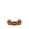 Hermès Leather and Gold Plated Chaine d Ancre Cuff Bracelet Secondhand