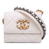 Chanel Quilted Lambskin Chanel 19 Card Holder On Chain Secondhand