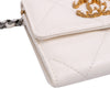 Chanel Quilted Lambskin Chanel 19 Card Holder On Chain Secondhand