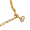 Dior Gold Plated Rhinestone CD Logo Pendant Necklace Secondhand