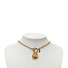 Chanel Gold Plated Cut Out Logo Pendant Necklace Secondhand