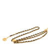 Chanel Gold Plated Leather Woven Medallion Chain Belt Secondhand