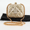 Secondhand Chanel Logo CC Gold Leather Bag