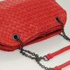Secondhand Bottega Veneta Intrecciato Red Leather Bag