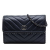 Secondhand Chanel CC Chevron Lambskin Studded Wallet On Chain