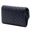Secondhand Chanel CC Chevron Lambskin Studded Wallet On Chain