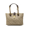 Bottega Veneta Small Printed Nappa Intrecciato Logo Lock Chain Tote Secondhand