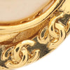 Chanel Gold Plated Faux Pearl CC Round Clip On Earrings Secondhand