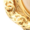 Chanel Gold Plated Faux Pearl CC Round Clip On Earrings Secondhand