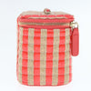 Chanel Classic Vanity Case with Chain Striped Raffia and Jute