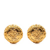 Chanel CC Gold Plated Round Clip On Earrings Secondhand