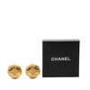 Chanel CC Gold Plated Round Clip On Earrings Secondhand