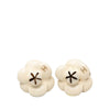 Chanel CC Gold Plated Enamel Camellia Clip On Earrings Secondhand