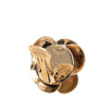Chanel CC Gold Plated Enamel Camellia Clip On Earrings Secondhand
