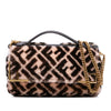 Fendi Zucca Shearling Double F Baguette Satchel Secondhand