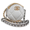 Secondhand Chanel Ronde Silver Leather Bag