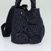 Secondhand Prada Canapa Navy Wood Bag