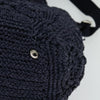 Secondhand Prada Canapa Navy Wood Bag
