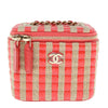 Chanel Classic Vanity Case with Chain Striped Raffia and Jute
