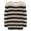 Chanel Black and Beige Striped Cashmere Sweater - 2010s Second hand