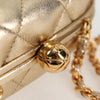 Secondhand Chanel Logo CC Gold Leather Bag