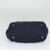 Secondhand Prada Canapa Navy Wood Bag