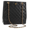 Secondhand Chanel Shopping Black Leather Bag