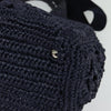 Secondhand Prada Canapa Navy Wood Bag