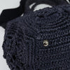 Secondhand Prada Canapa Navy Wood Bag
