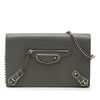 Balenciaga Chevre Motocross Metallic Edge Wallet on Chain Secondhand