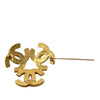 Chanel Gold Plated Triple CC Pin Brooch Secondhand