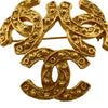 Chanel Gold Plated Triple CC Pin Brooch Secondhand