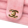 Secondhand Chanel Mini Square CC Horizontal Quilted Suede Double Flap