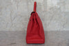 Secondhand Hermes Kelly Handbag Red Clemence with Gold Hardware