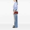 Burberry Leather and House Check Canvas Bridle Abbott Crossbody Secondhand