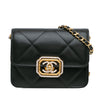 Secondhand Chanel Quilted Calfskin Strass Card Holder On Chain