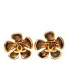 Chanel CC Gold Plated Resin Flower Earrings Secondhand