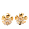 Chanel CC Gold Plated Resin Flower Earrings Secondhand