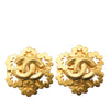 Chanel CC Gold Plated Flower Clip On Earrings Secondhand
