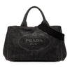 Prada Small Denim Canapa Logo Tote Secondhand