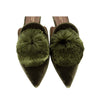 Secondhand Aquazzura Powder Puff Pompom Mule Flat - '10s